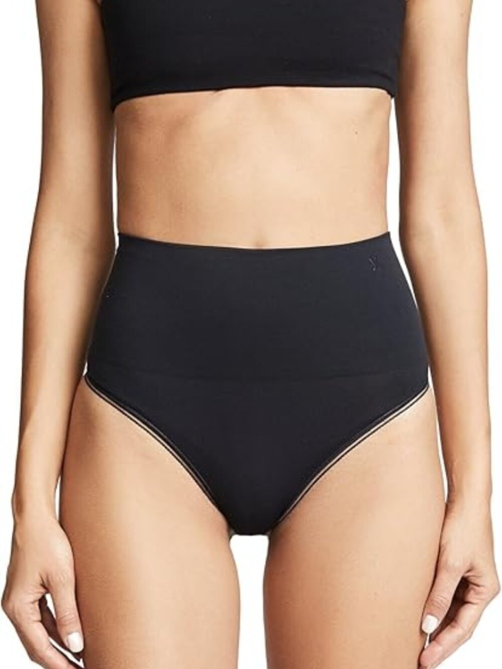 NWT Yummie Women's Seamless Shape Wear Thong Panty in Black Size L/XL YM23
